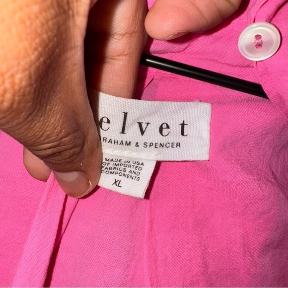 Anthropologie Velvet by Graham & Spencer pink blouse, XL made in the USA - Picture 4 of 5